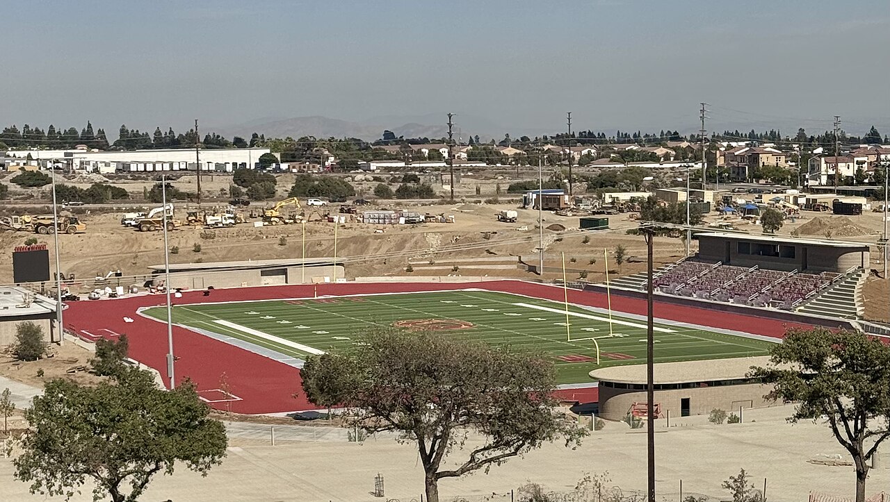 Roberts Campus Sports Bowl Football Field, under construction, Claremont McKenna College