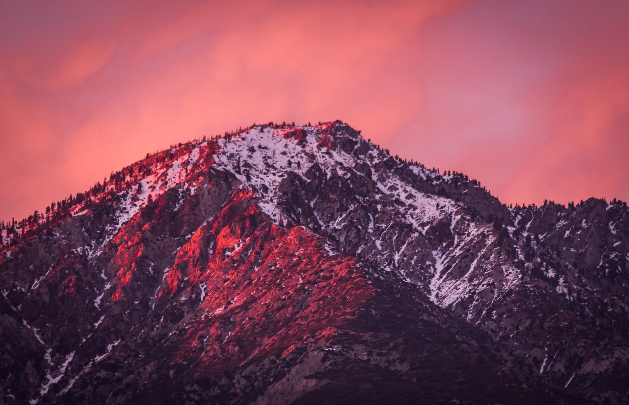 Sunset on Cucamonga Peak north of Rancho Cucamonga